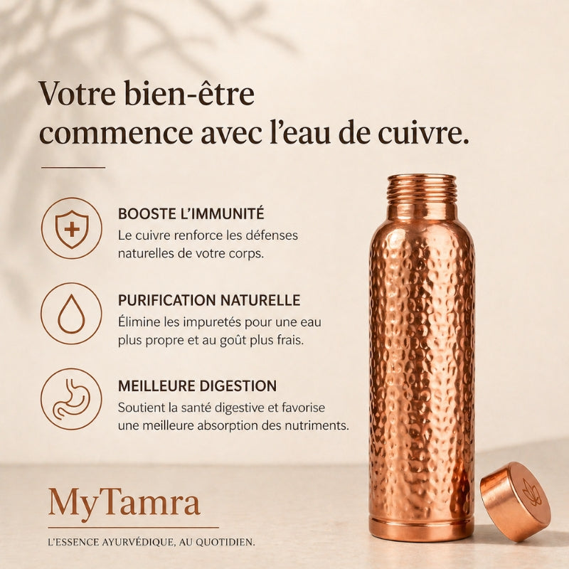 Gourde en Cuivre Pur – Pirlo™ | L’Eau Purifiée Naturellement (750ml)