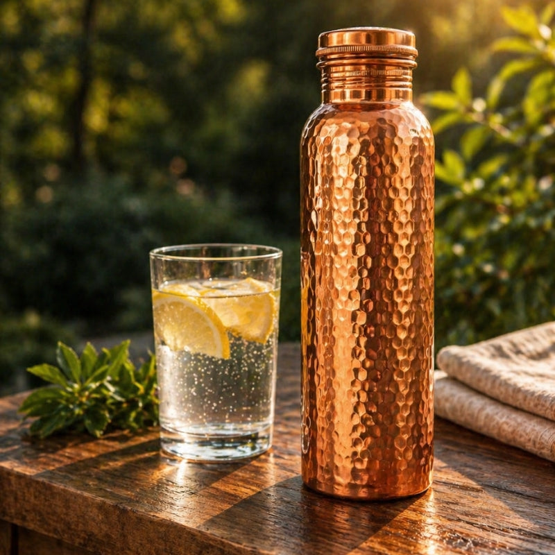 Gourde en Cuivre Pur – Pirlo™ | L’Eau Purifiée Naturellement (750ml)