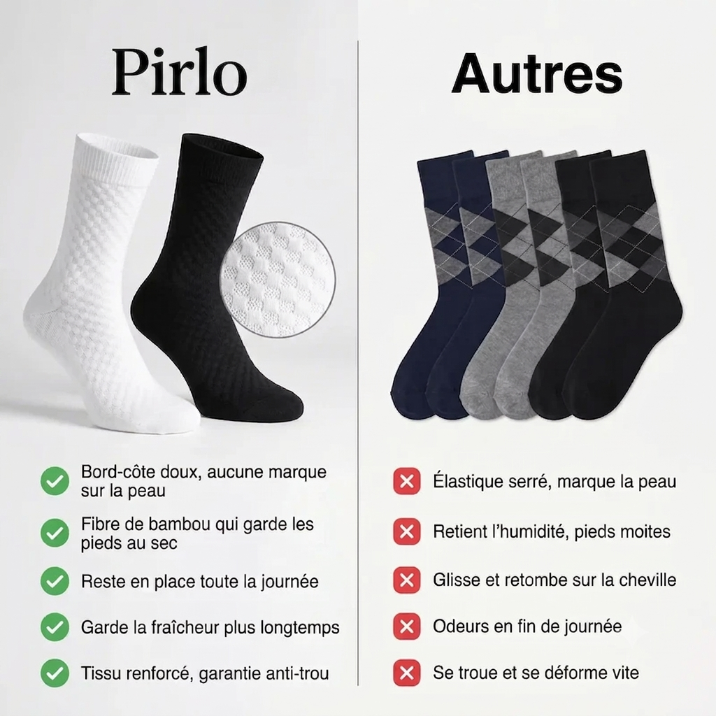 CHAUSSETTES PIRLO - EN FIBRE DE BAMBOU PREMIUM